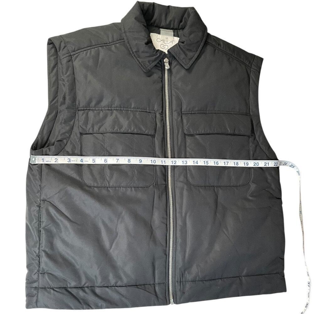 Calia by Carrie Underwood Black Puffer Vest SZ Medium Zip Front Utility Pockets - Picture 7 of 12